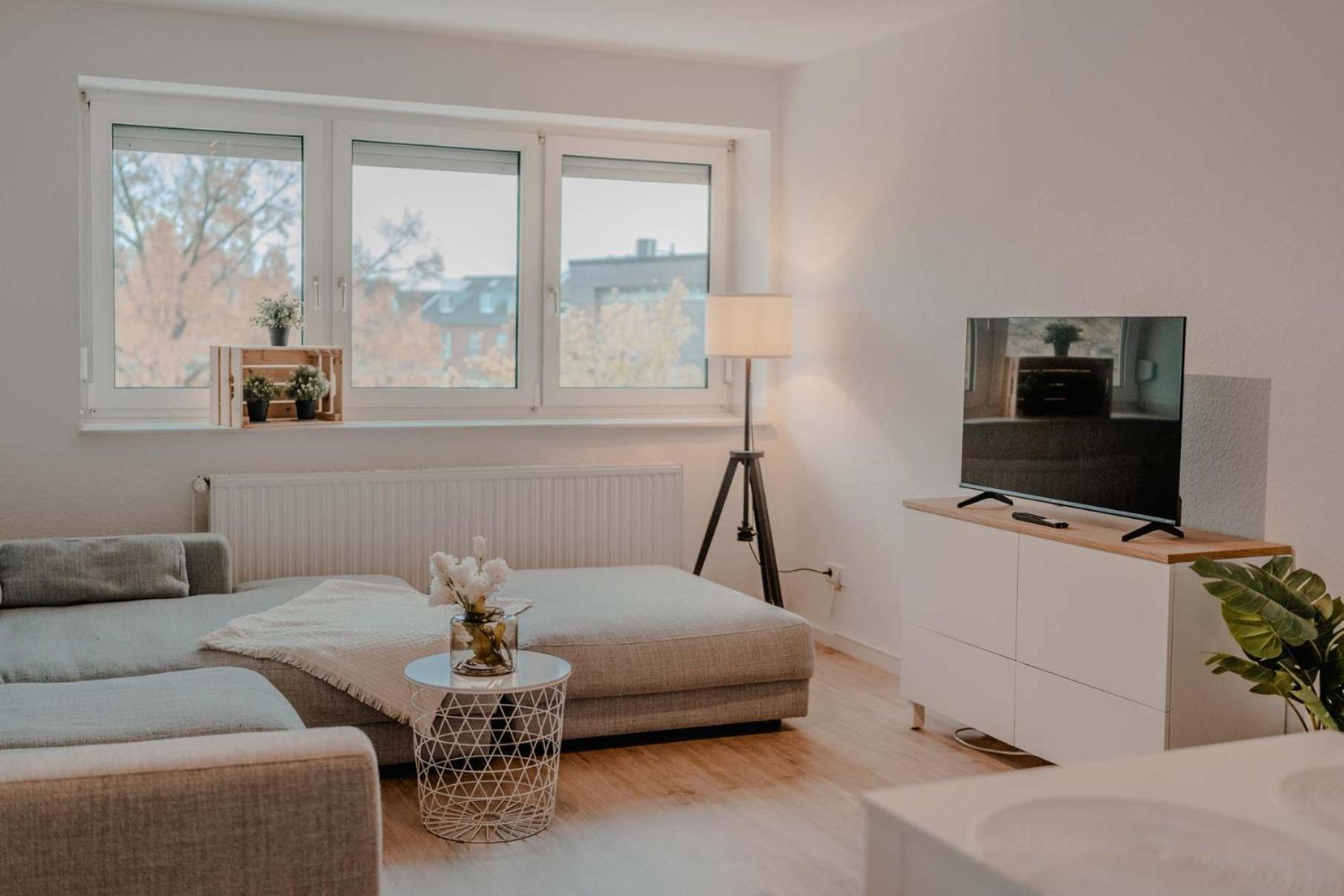 Apartment Mit Kueche, Arbeitsplatz Und Xxl Sofa Neuss Exteriör bild