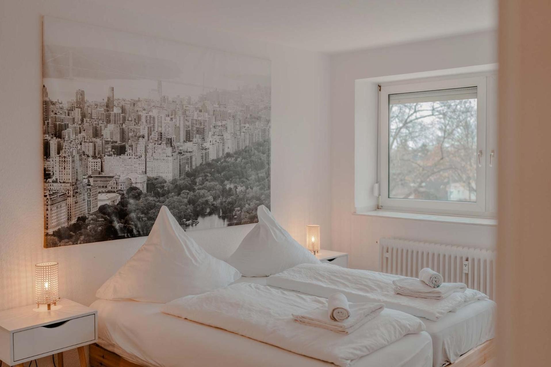 Apartment Mit Kueche, Arbeitsplatz Und Xxl Sofa Neuss Exteriör bild